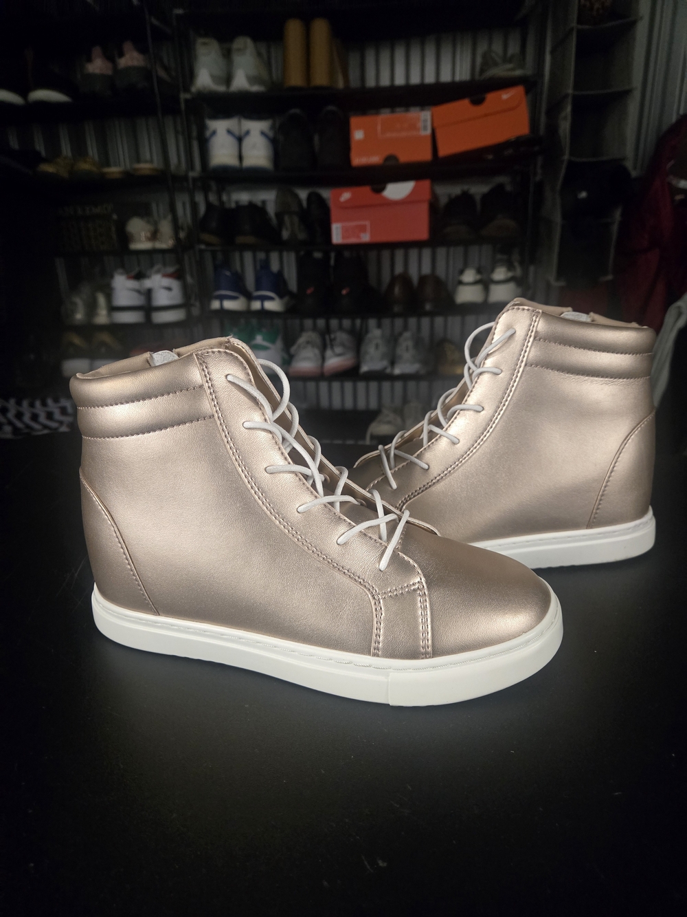 Fuego Unisex Champagne Dance High Top Sneakers Size Mens 5.5 Women's 6.5 - Picture 3 of 10